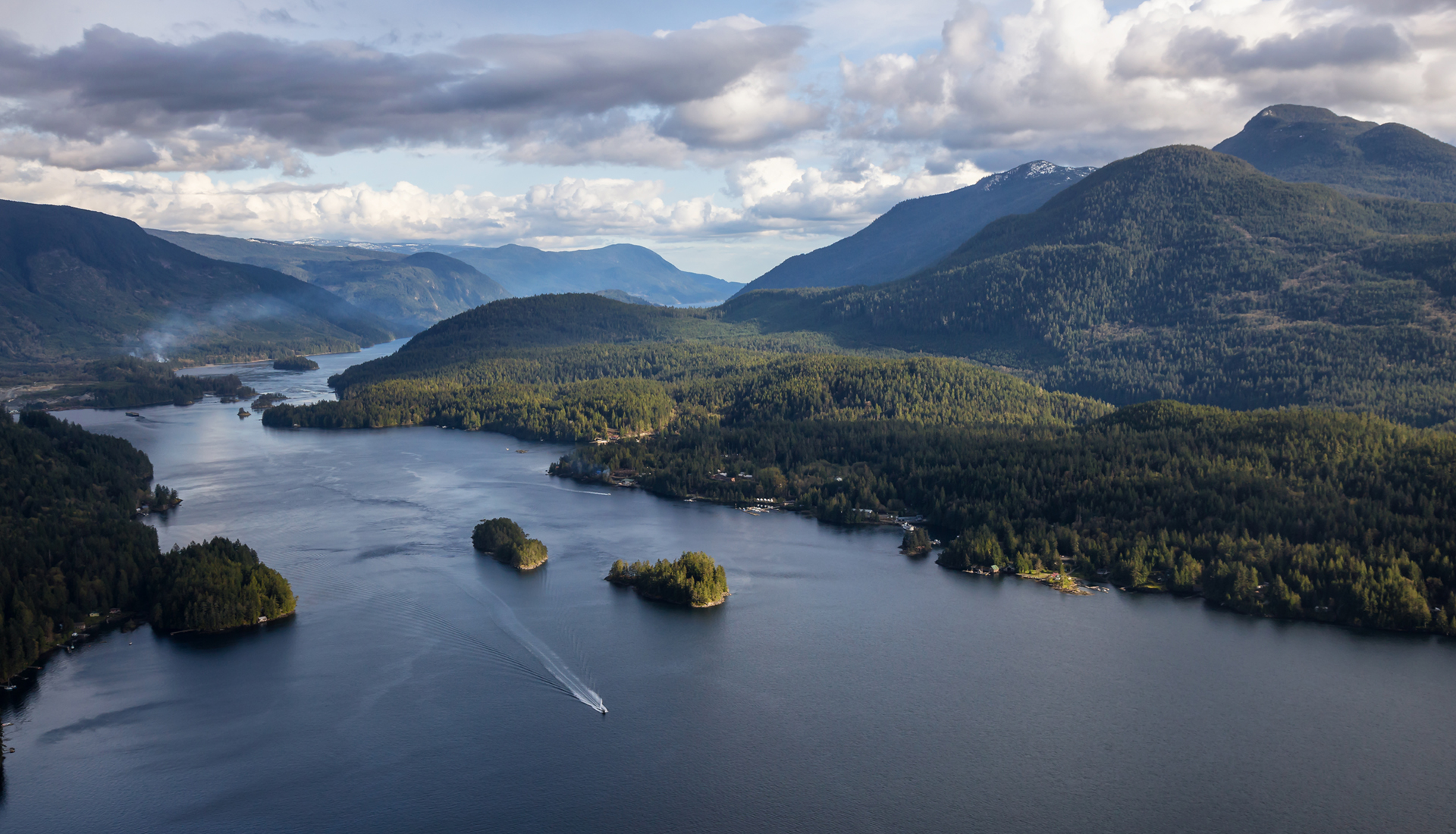 Village of Egmont. Skookumchuck Narrows with Sechelt Inlet in the Background. Taken North of Sunshine Coast, British Columbia, Canada, during a cloudy evening.