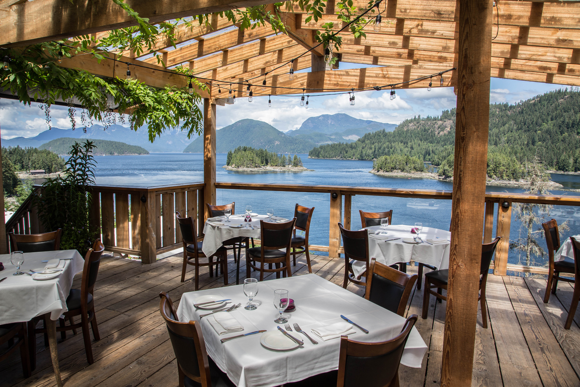 Patio dining with a view